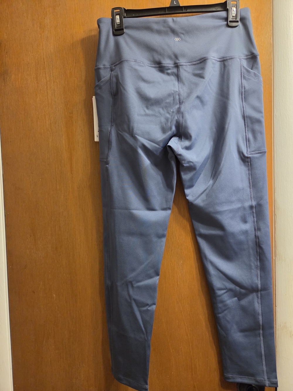 Leg3nd High-Waist Blue Active Leggings with Side Pockets - Picture 2 of 6